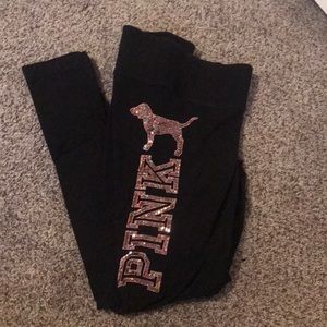 Pink bling leggings